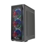 CASE GAMING RGB  EAGLE WARRIOR CG08Z3RA002C MID TOWER VENTILADORES 3 DE 120MM CON VIDRIO LATERAL Y MALLA FRONTAL - Image 3